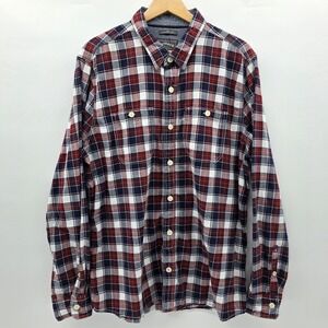 Fat Face Shirt Mens XL Red Blue Plaid Long Sleeve‎ Classic Fit Button Up